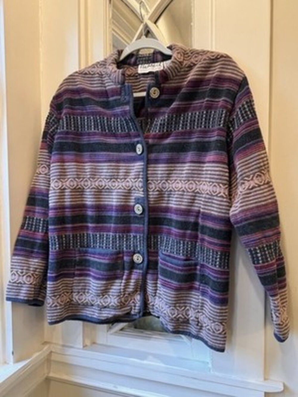 Vintage Flashback Women’s Textured Shacket Size L 100% Cotton